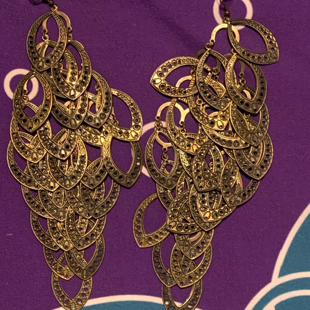 5in Brass Dangly Earrings